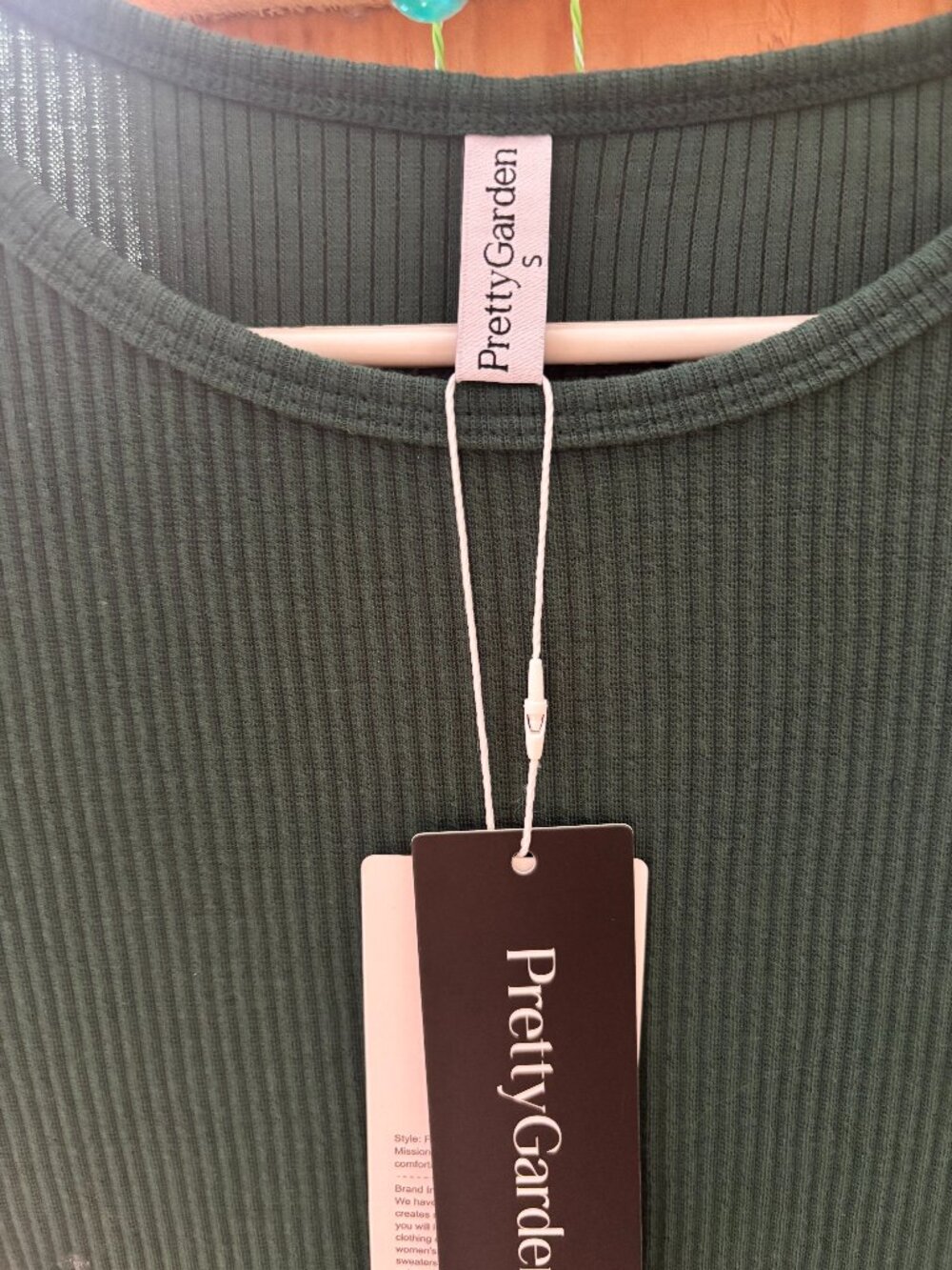 Pretty Garden, Small, Long Sleeve Dress (Dark Green)